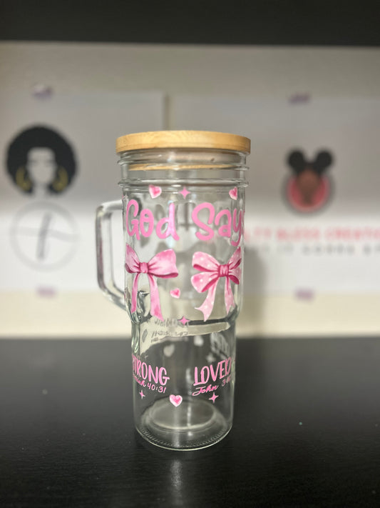 R2S 20oz Glass Cup with Handle