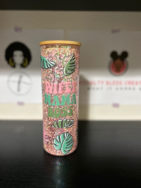 R2S 20oz Tall Glass Snow Globe Cup