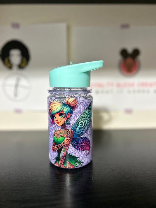 R2S Teal w/ purple glitter 10oz Kids Snowglobe Tumbler